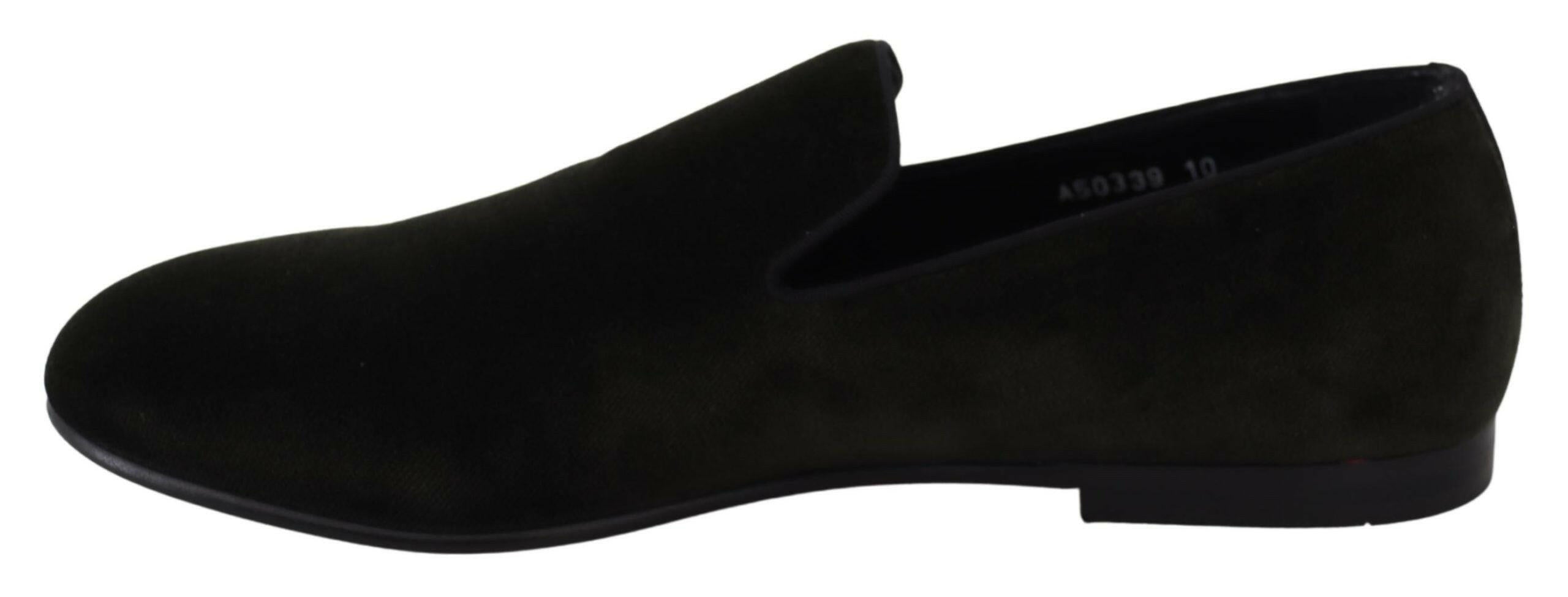 Dolce & Gabbana Green Velvet Slip On Mens Loafers Shoes -   -  Dolce & Gabbana.