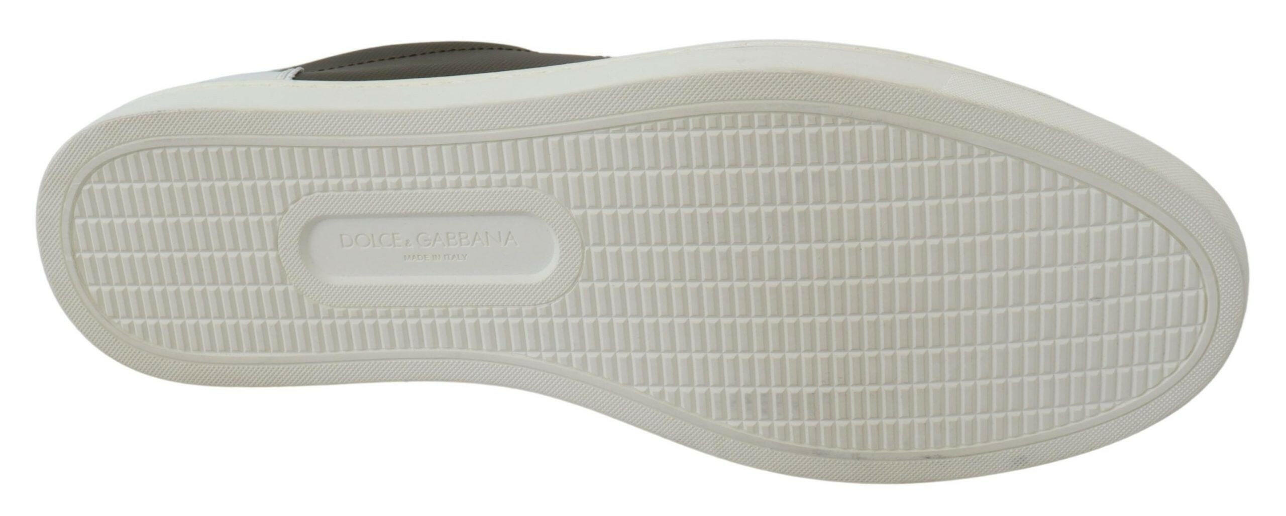 Dolce & Gabbana White Green Leather Low Top Sneakers Shoes -   -  Dolce & Gabbana.