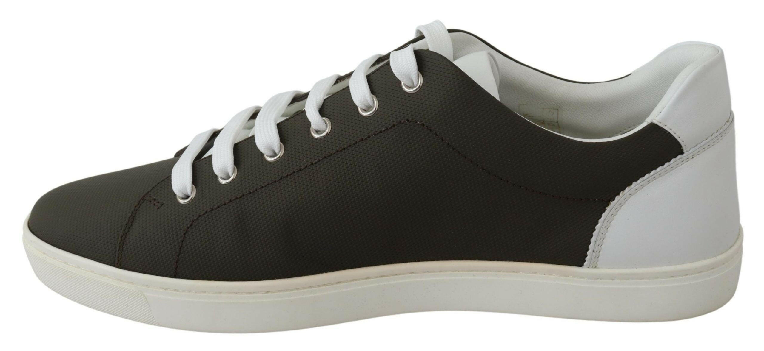 Dolce & Gabbana White Green Leather Low Top Sneakers Shoes -   -  Dolce & Gabbana.