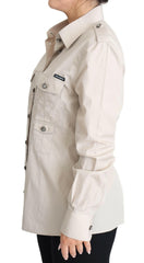 Dolce & Gabbana Beige Poplin Safari Fitted Pocket Shirt Top -   -  Dolce & Gabbana.