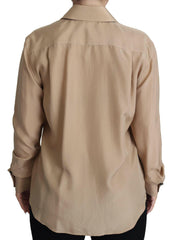 Dolce & Gabbana Beige Silk Shirt Decorative Buttons Top -   -  Dolce & Gabbana.
