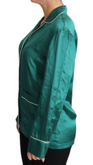 Dolce & Gabbana Green Pyjama Blouse Silk Lounge Sleepwear Top -   -  Dolce & Gabbana.