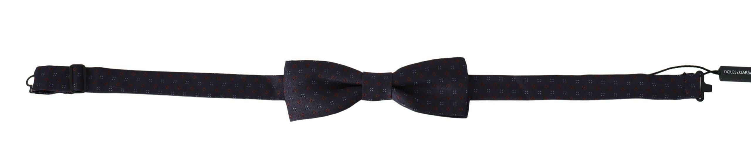 Dolce & Gabbana Gray Pattern Silk Adjustable Neck Papillon Bow Tie -  Neckties, Men -  Dolce & Gabbana.