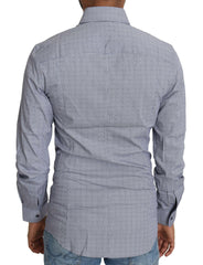 Dolce & Gabbana Gray Dotted Semi Fitted Formal SICILIA Shirt -   -  Dolce & Gabbana.