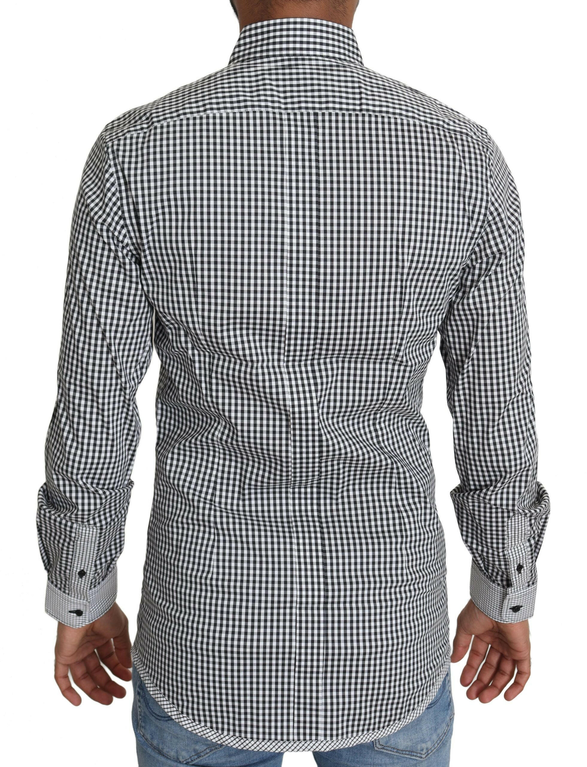 Dolce & Gabbana Black White Checkered Casual Shirt -   -  Dolce & Gabbana.