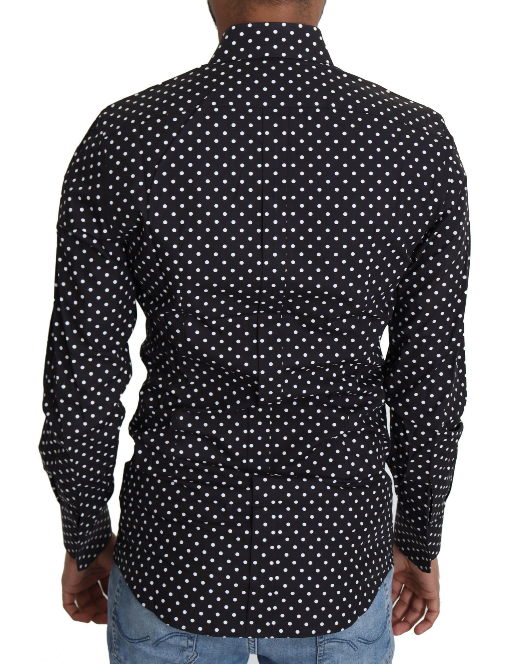 Dolce & Gabbana Black White Polka Dots Casual Shirt -   -  Dolce & Gabbana.