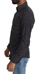 Dolce & Gabbana Black White Polka Dots Casual Shirt -   -  Dolce & Gabbana.