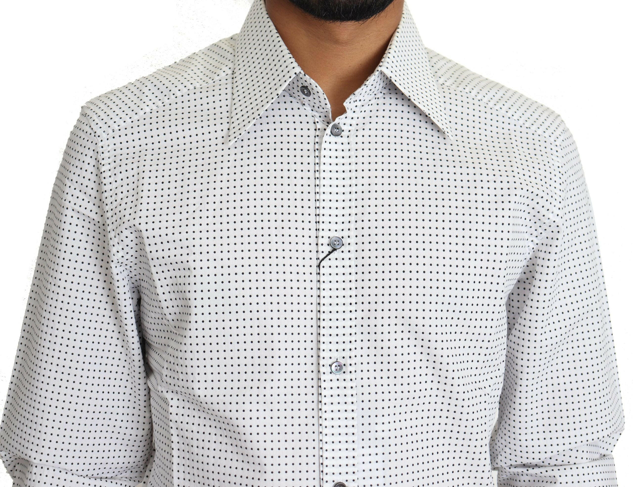Dolce & Gabbana Black White Polka Dots Dress Shirt -   -  Dolce & Gabbana.