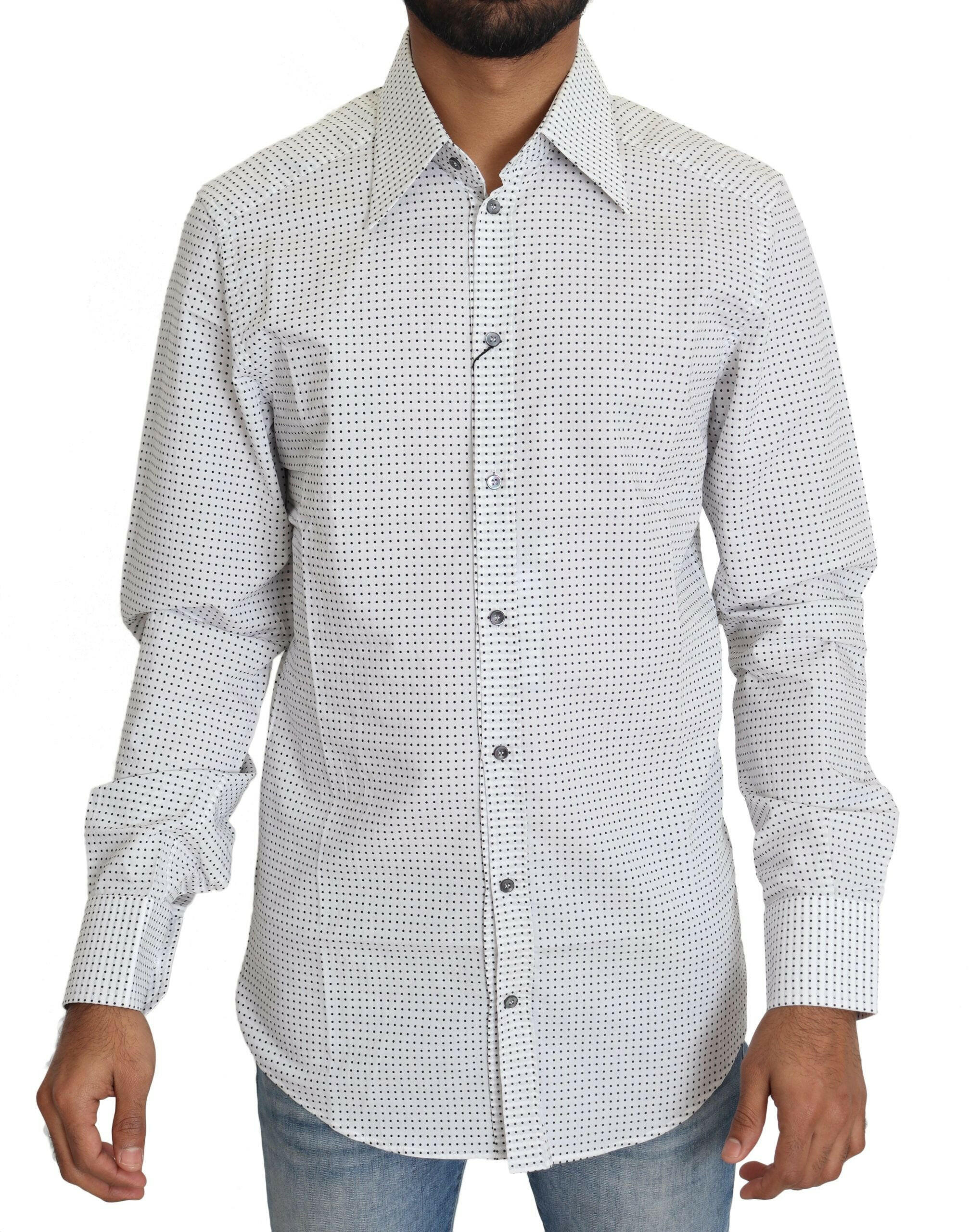 Dolce & Gabbana Black White Polka Dots Dress Shirt -   -  Dolce & Gabbana.
