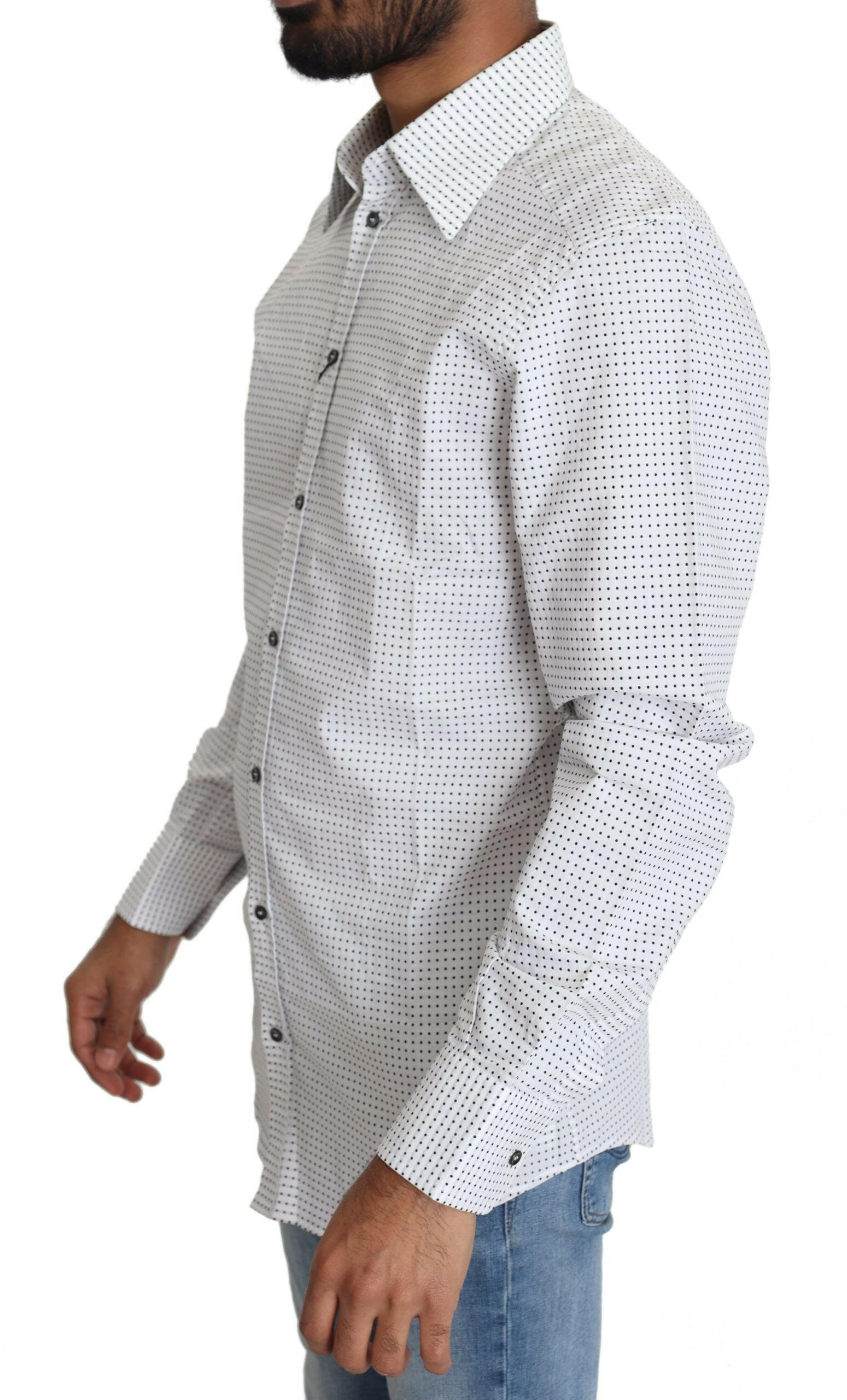 Dolce & Gabbana Black White Polka Dots Dress Shirt -   -  Dolce & Gabbana.