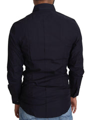 Dolce & Gabbana Navy Blue Cotton Formal Dress Shirt -   -  Dolce & Gabbana.