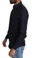 Dolce & Gabbana Navy Blue Cotton Formal Dress Shirt -   -  Dolce & Gabbana.