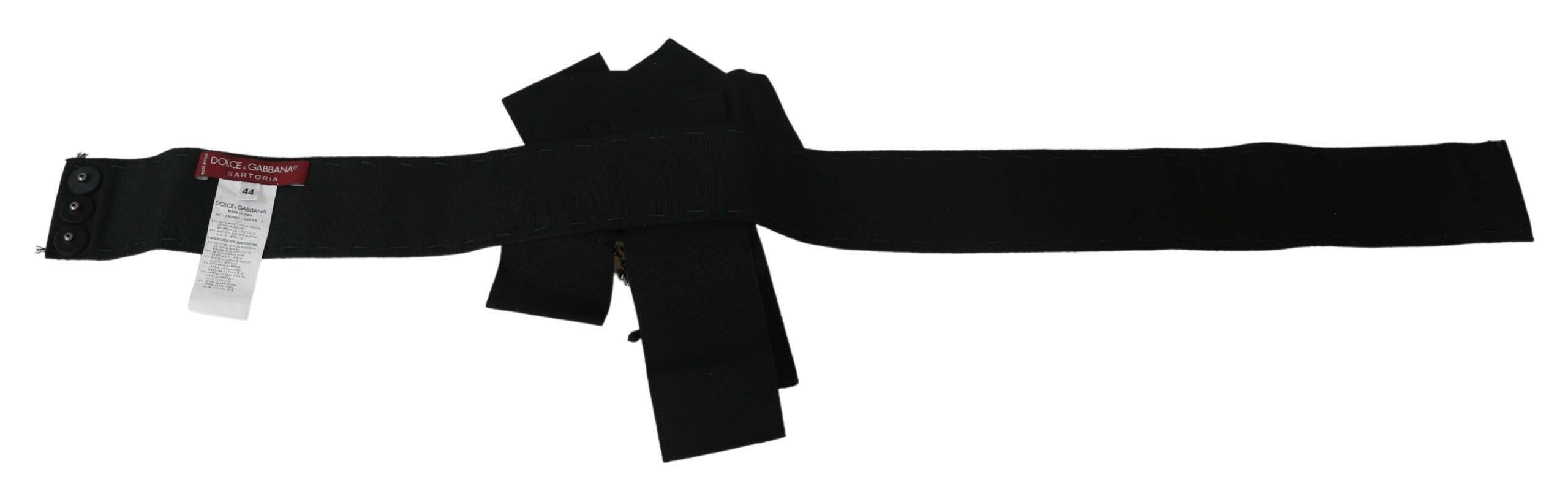 Dolce & Gabbana Black Crystal Brooch Wide Wai SATORIA Belt -   -  Dolce & Gabbana.