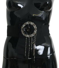 Dolce & Gabbana Black Crystal Brooch Wide Wai SATORIA Belt -   -  Dolce & Gabbana.
