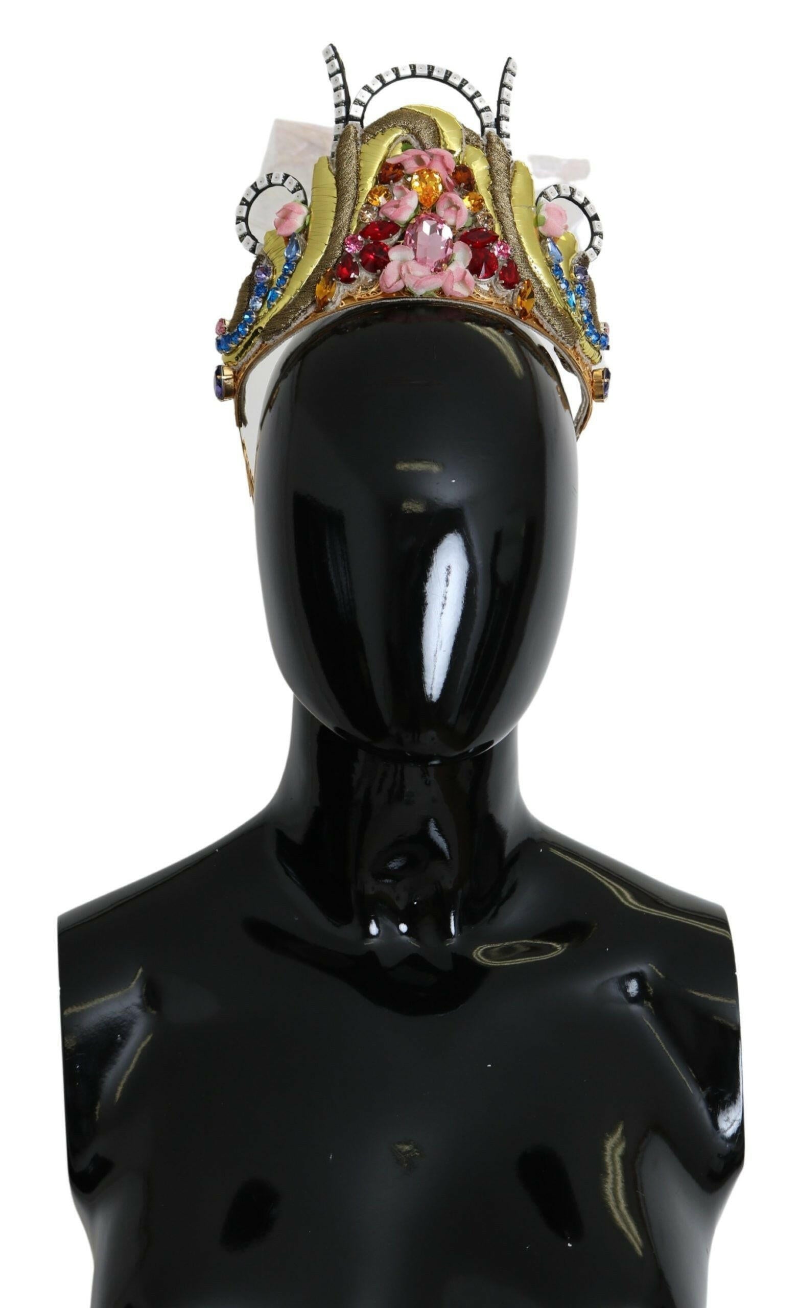 Dolce & Gabbana Gold Brass Floral Crystals LED Lights Crown Tiara Diadem -   -  Dolce & Gabbana.