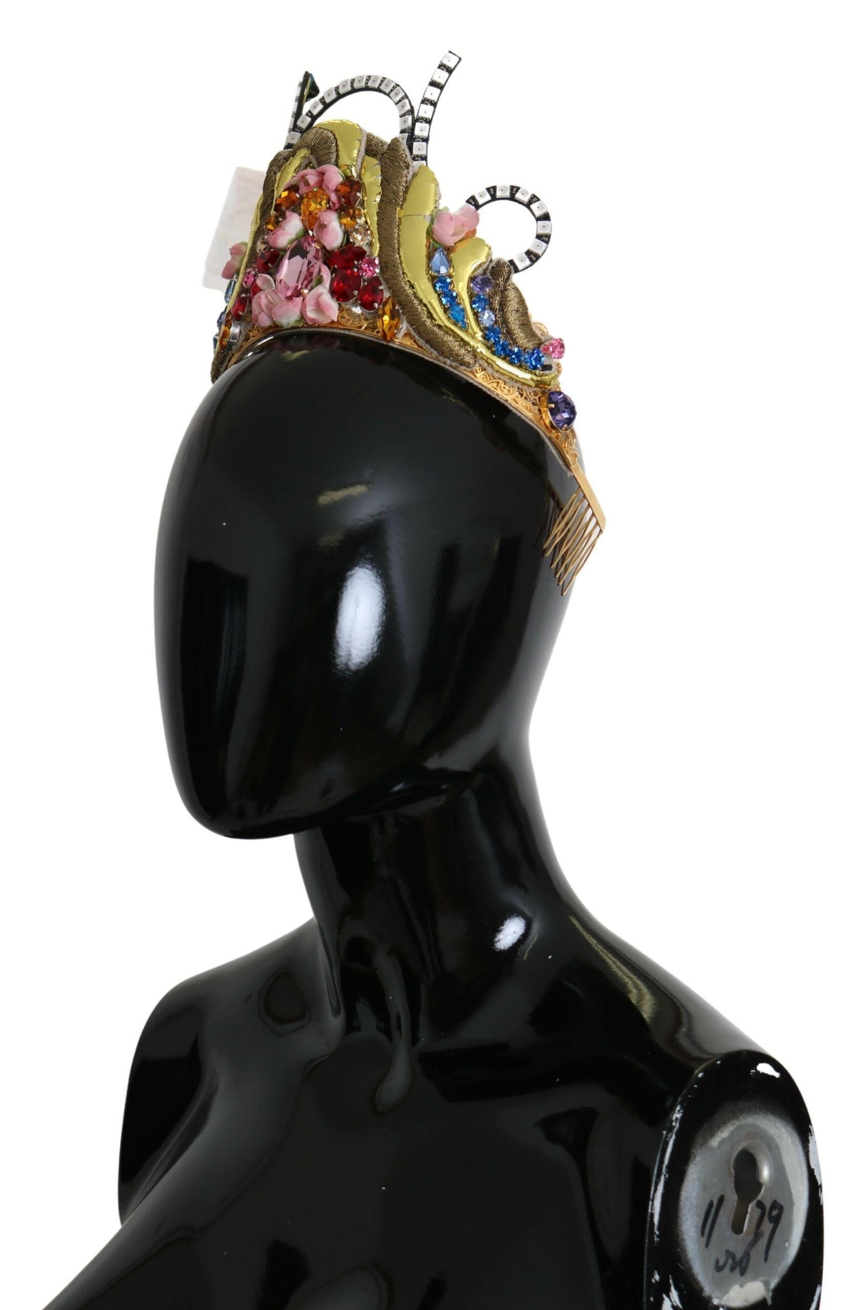 Dolce & Gabbana Gold Brass Floral Crystals LED Lights Crown Tiara Diadem -   -  Dolce & Gabbana.