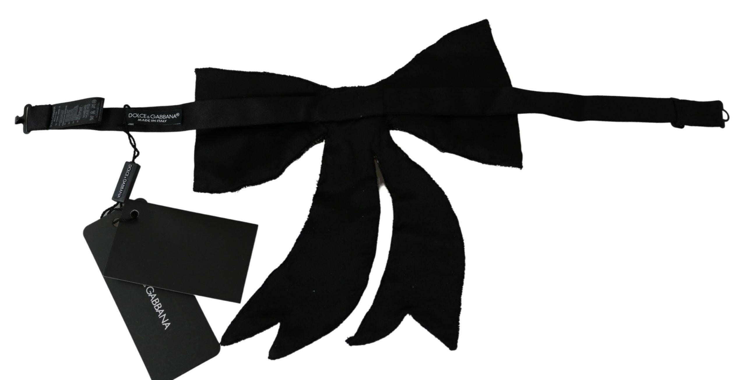 Dolce & Gabbana Silver Tone 100% Silk Crystal Embellished Women  Bowtie -   -  Dolce & Gabbana.