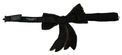Dolce & Gabbana Gold Tone Silk Rhinestone Embellished Women Bowtie -   -  Dolce & Gabbana.