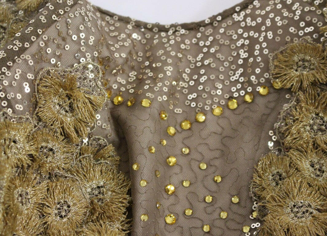 Lanre Da Silva Ajayi GOLD Long Lace Maxi Crystal Dress -   -  Lanre Da Silva Ajayi.