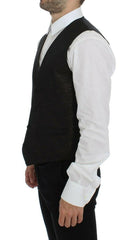 Dolce & Gabbana Black Wool Logo Dress Gilet Vest -  Vests for Men Suits -  Dolce & Gabbana.