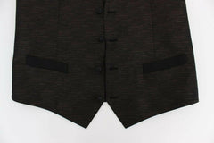 Dolce & Gabbana Black Wool Logo Dress Gilet Vest -  Vests for Men Suits -  Dolce & Gabbana.
