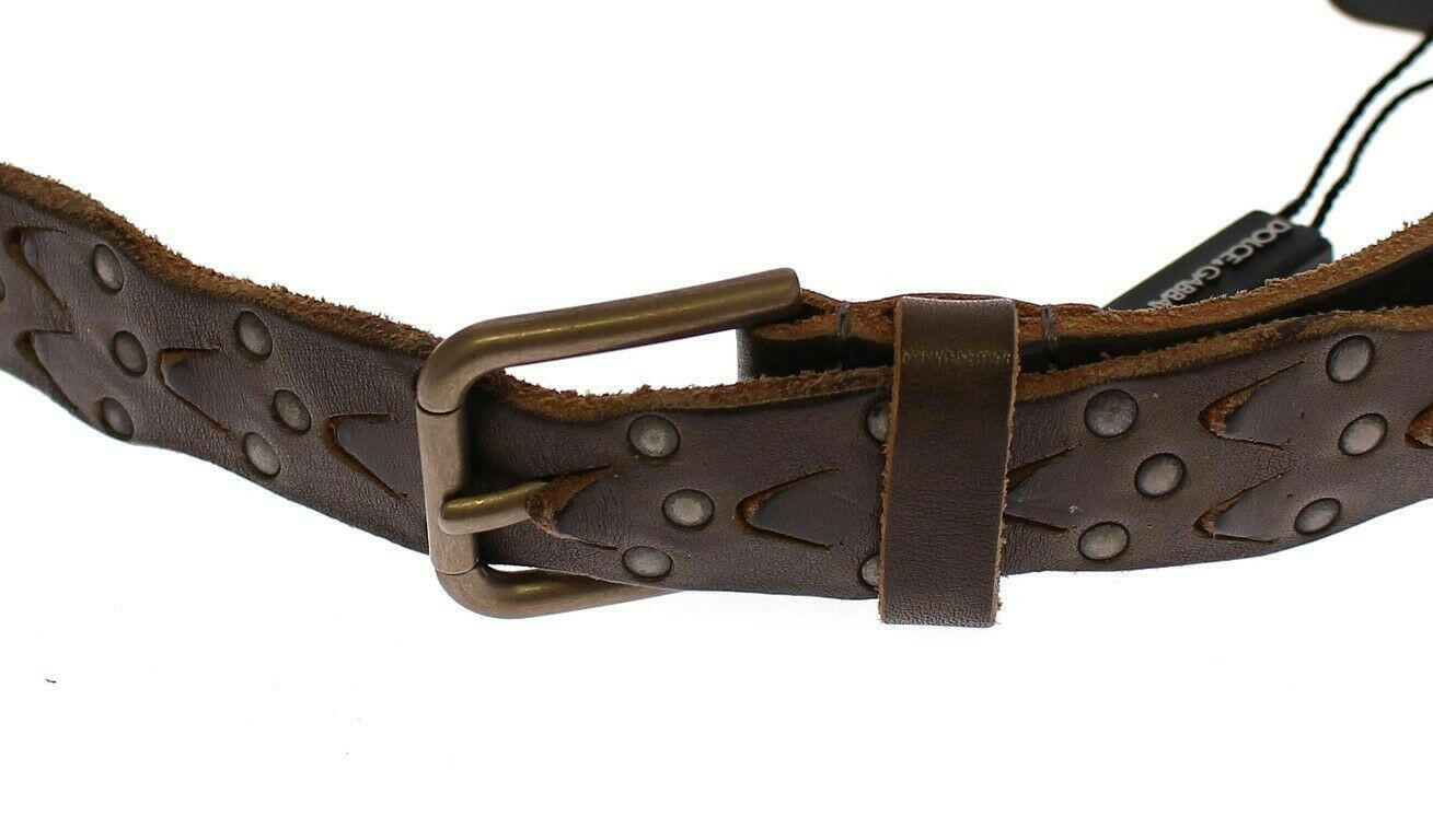 Dolce & Gabbana Brown Leather Logo Cintura Gürtel Belt -   -  Dolce & Gabbana.