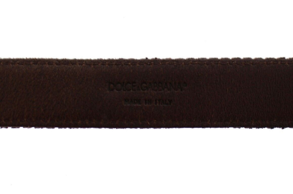 Dolce & Gabbana Brown Leather Logo Cintura Gürtel Belt -   -  Dolce & Gabbana.