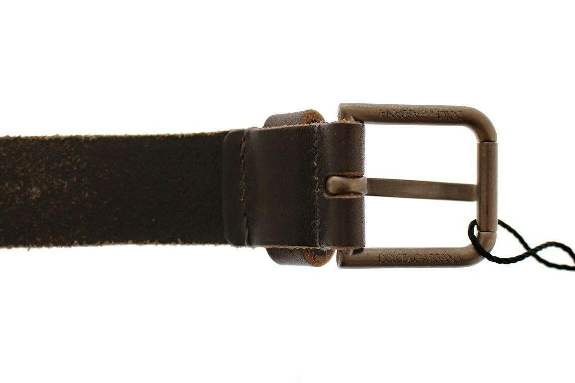 Dolce & Gabbana Brown Leather Logo Cintura Gürtel Belt -   -  Dolce & Gabbana.