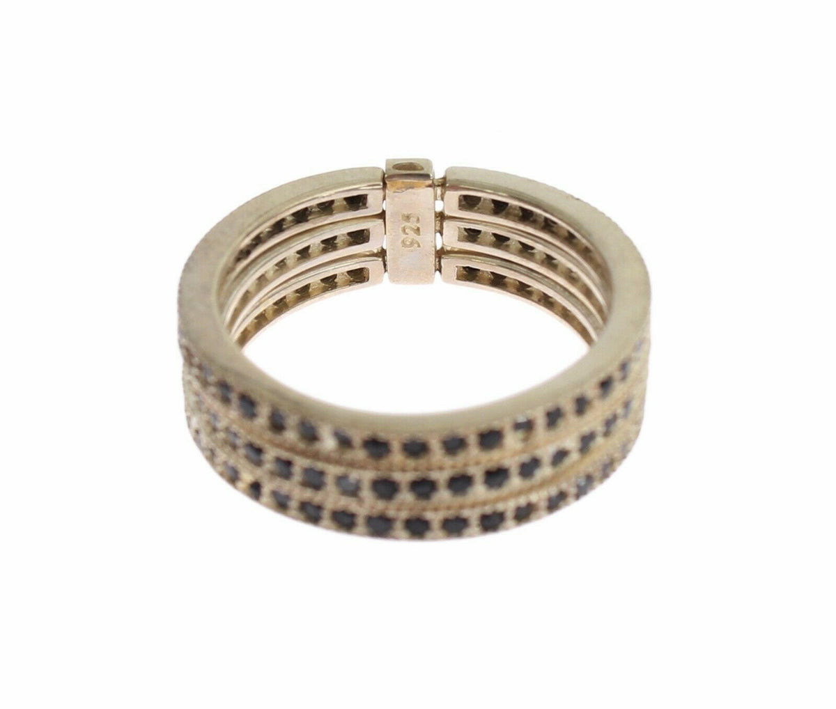 Nialaya Black CZ 925 Sterling Silver Womens Ring -   -  Nialaya.