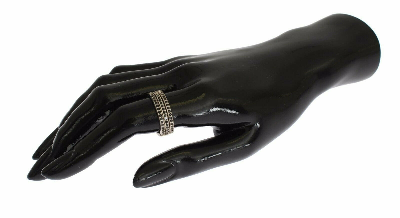 Nialaya Black CZ 925 Sterling Silver Womens Ring -   -  Nialaya.