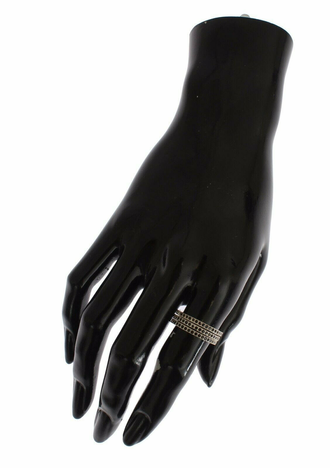 Nialaya Black CZ 925 Sterling Silver Womens Ring -   -  Nialaya.