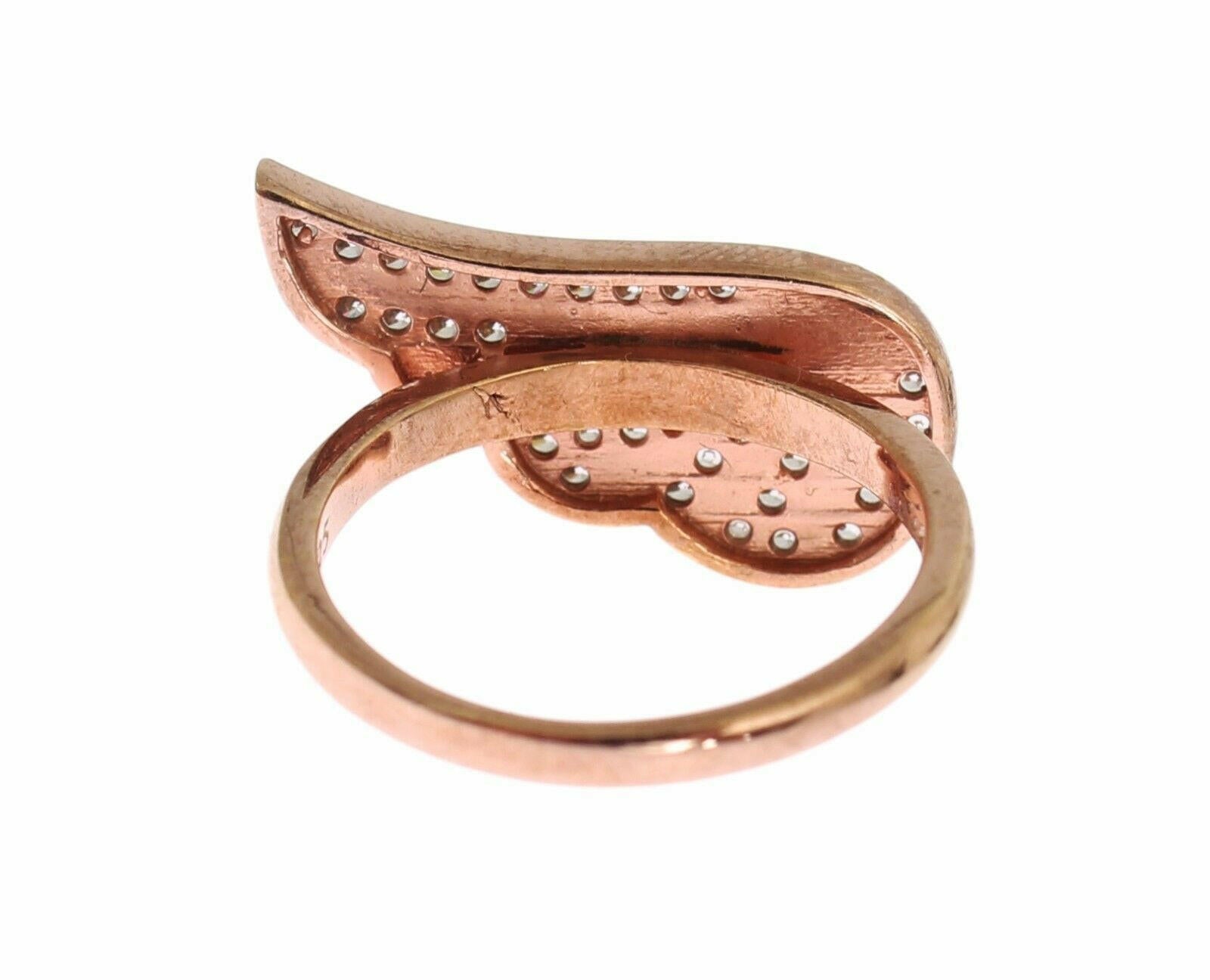Nialaya Pink Gold 925 Silver Womens Clear CZ Ring -   -  Nialaya.