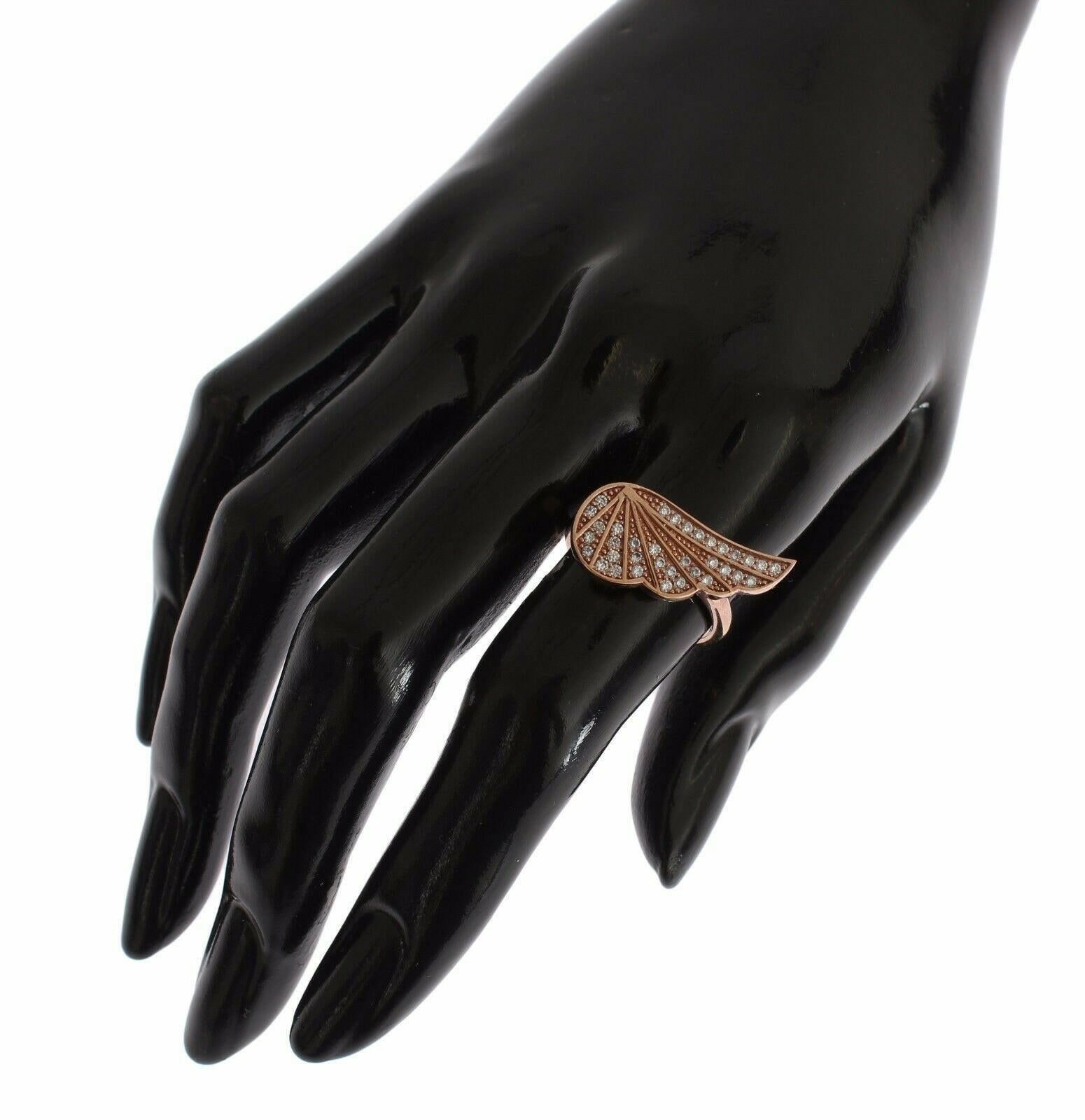 Nialaya Pink Gold 925 Silver Womens Clear CZ Ring -   -  Nialaya.