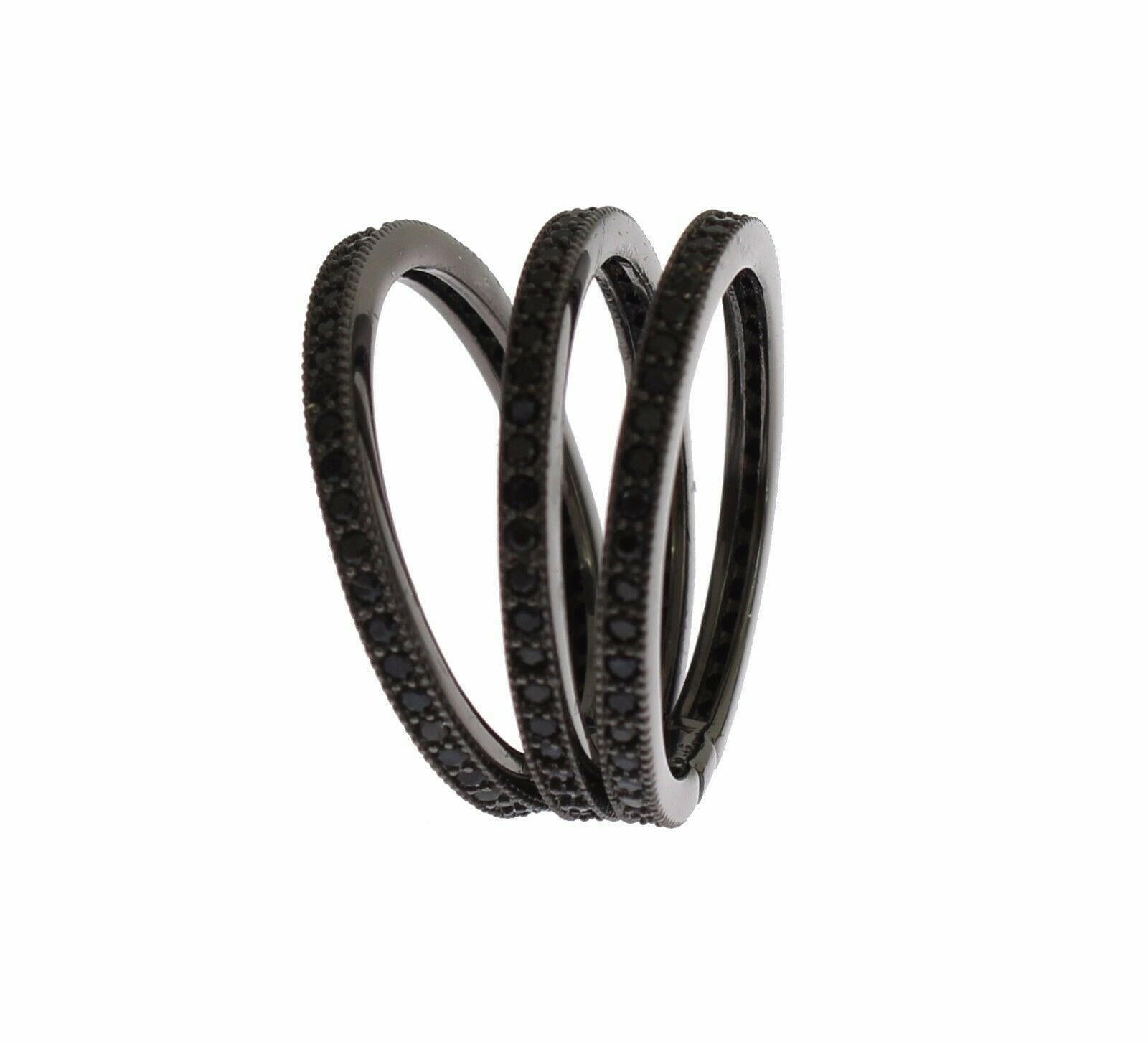Nialaya Black CZ 925 Sterling Silver Womens -   -  Nialaya.