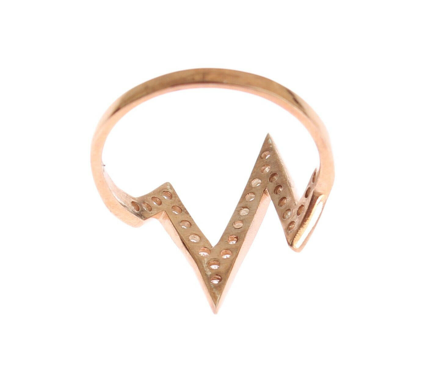 Nialaya Pink Gold 925 Silver Womens Clear Ring -   -  Nialaya.