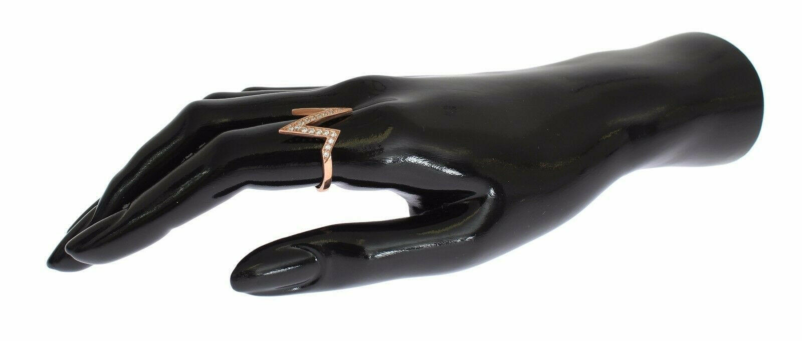 Nialaya Pink Gold 925 Silver Womens Clear Ring -   -  Nialaya.