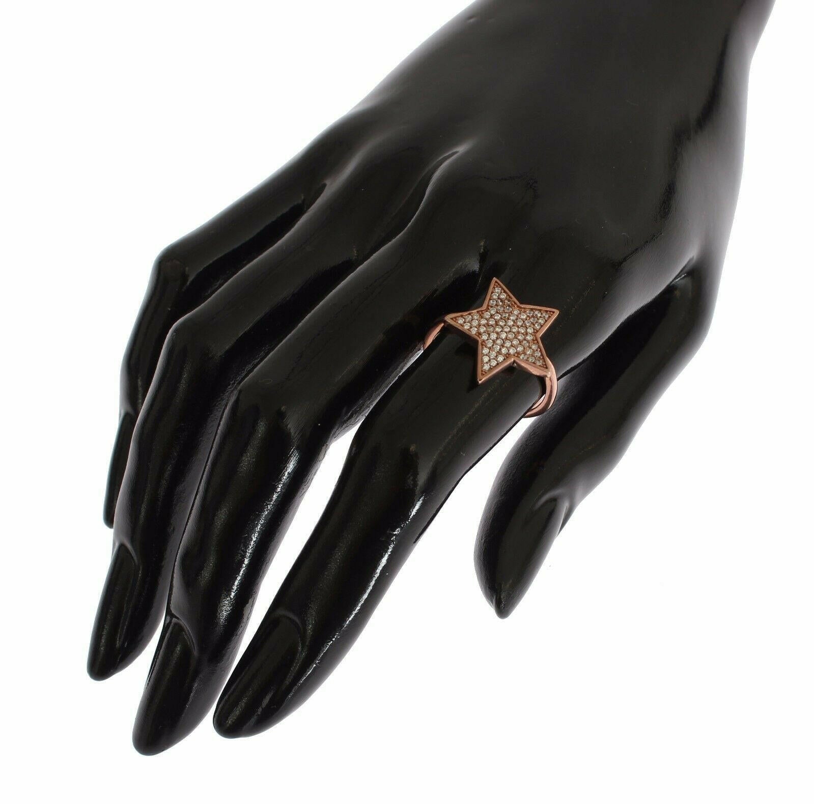 Nialaya Womens Clear CZ Star 925 Silver Ring -   -  Nialaya.