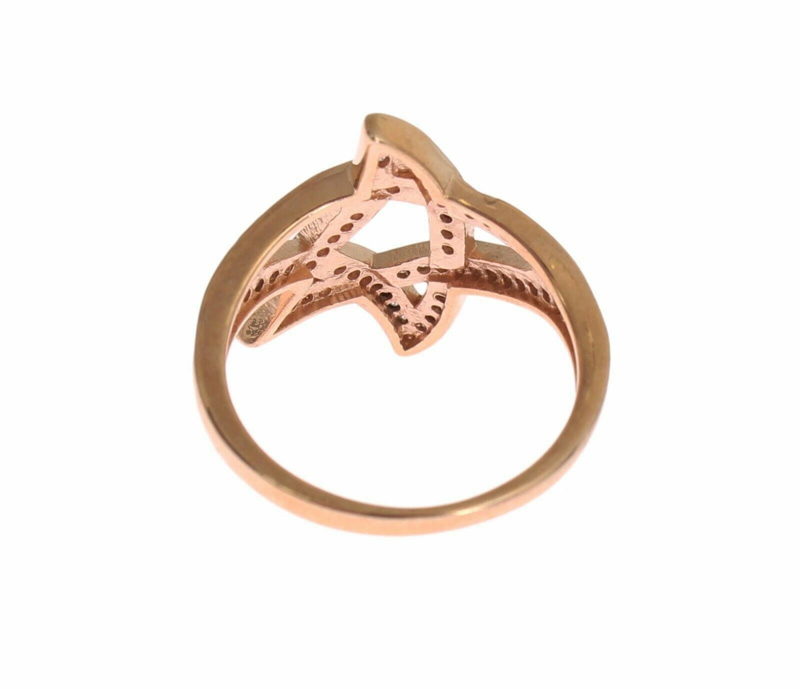 Nialaya Womens Clear CZ Gold 925 Silver Ring -   -  Nialaya.