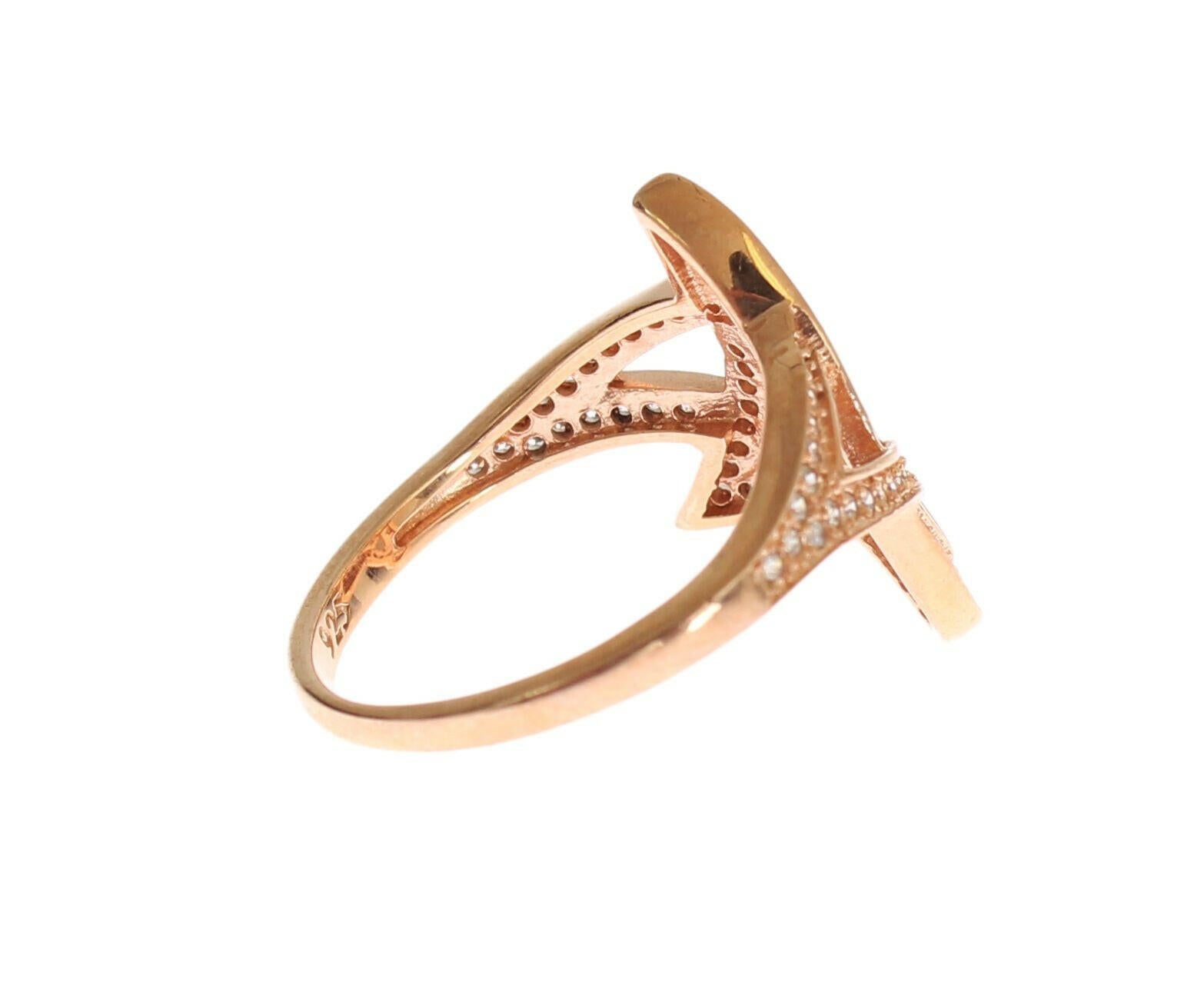 Nialaya Womens Clear CZ Gold 925 Silver Ring -   -  Nialaya.