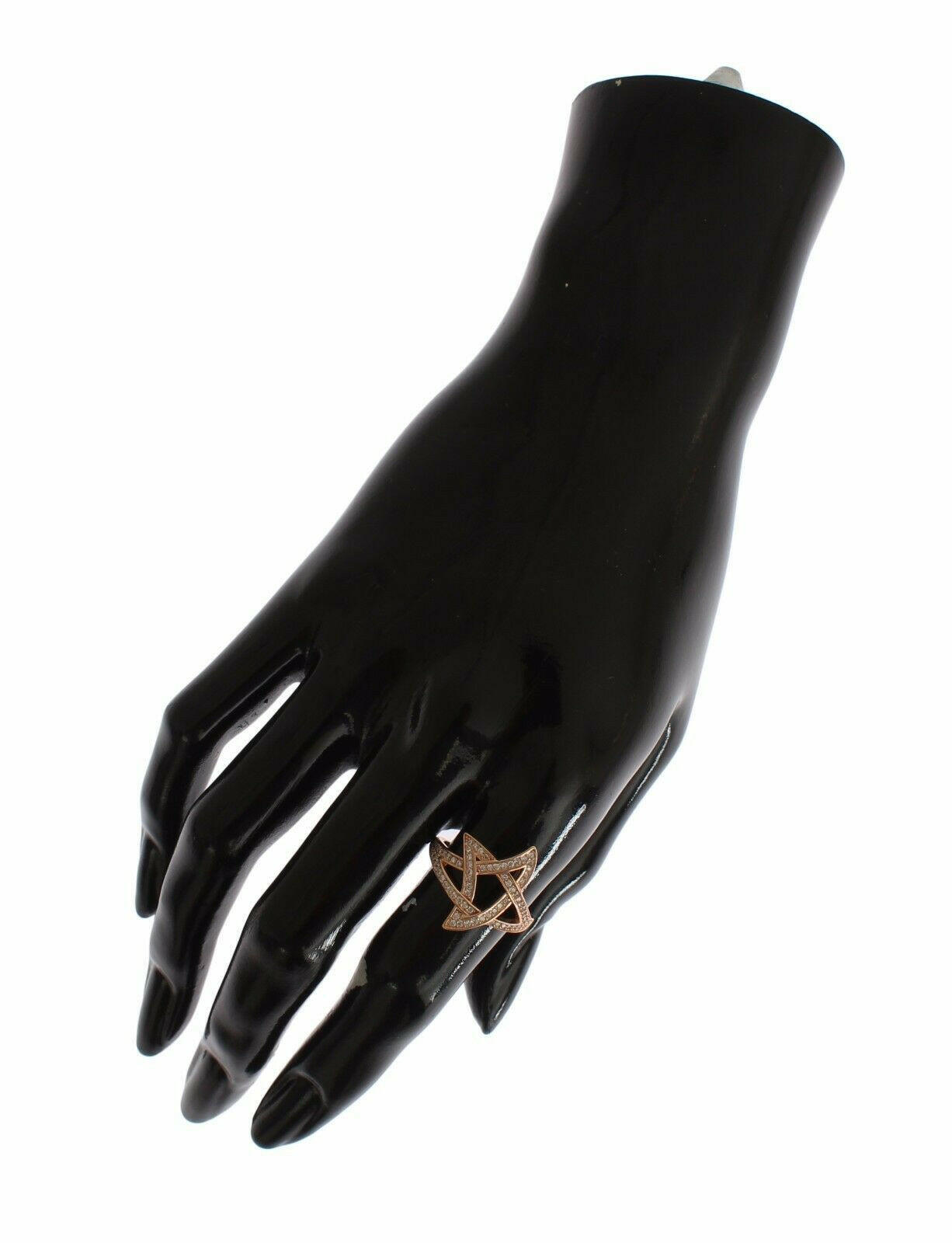 Nialaya Womens Clear CZ Gold 925 Silver Ring -   -  Nialaya.