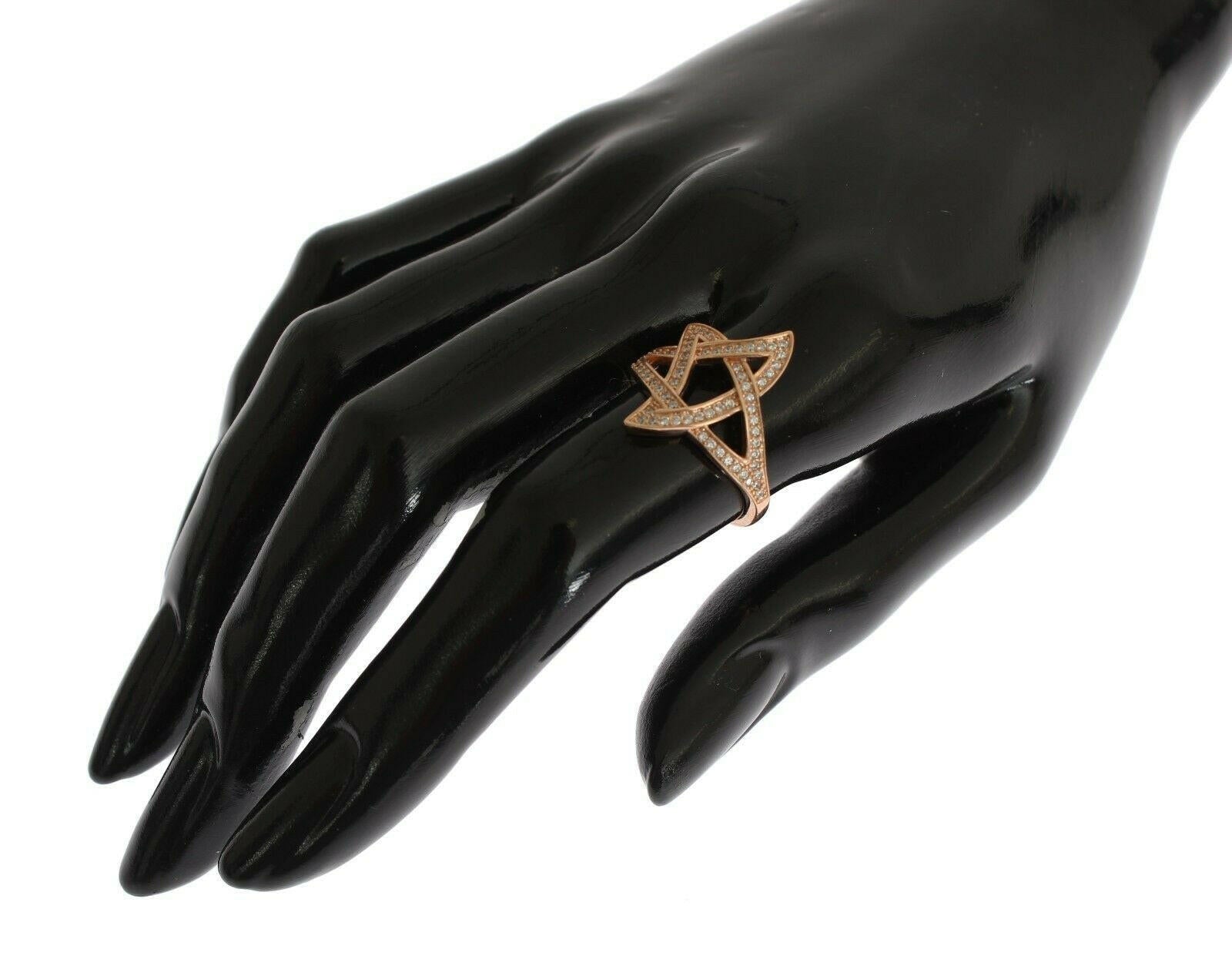 Nialaya Womens Clear CZ Gold 925 Silver Ring -   -  Nialaya.
