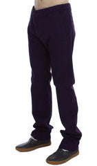 GF Ferre Purple Cotton Stretch Purple Fit  Pants -   -  GF Ferre.