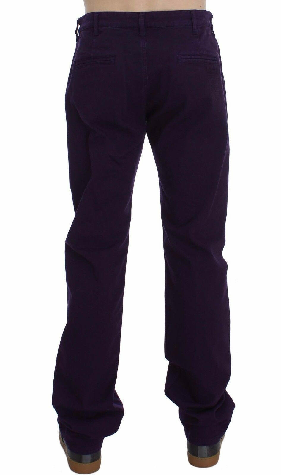 GF Ferre Purple Cotton Stretch Purple Fit  Pants -   -  GF Ferre.