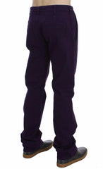 GF Ferre Purple Cotton Stretch Purple Fit  Pants -   -  GF Ferre.