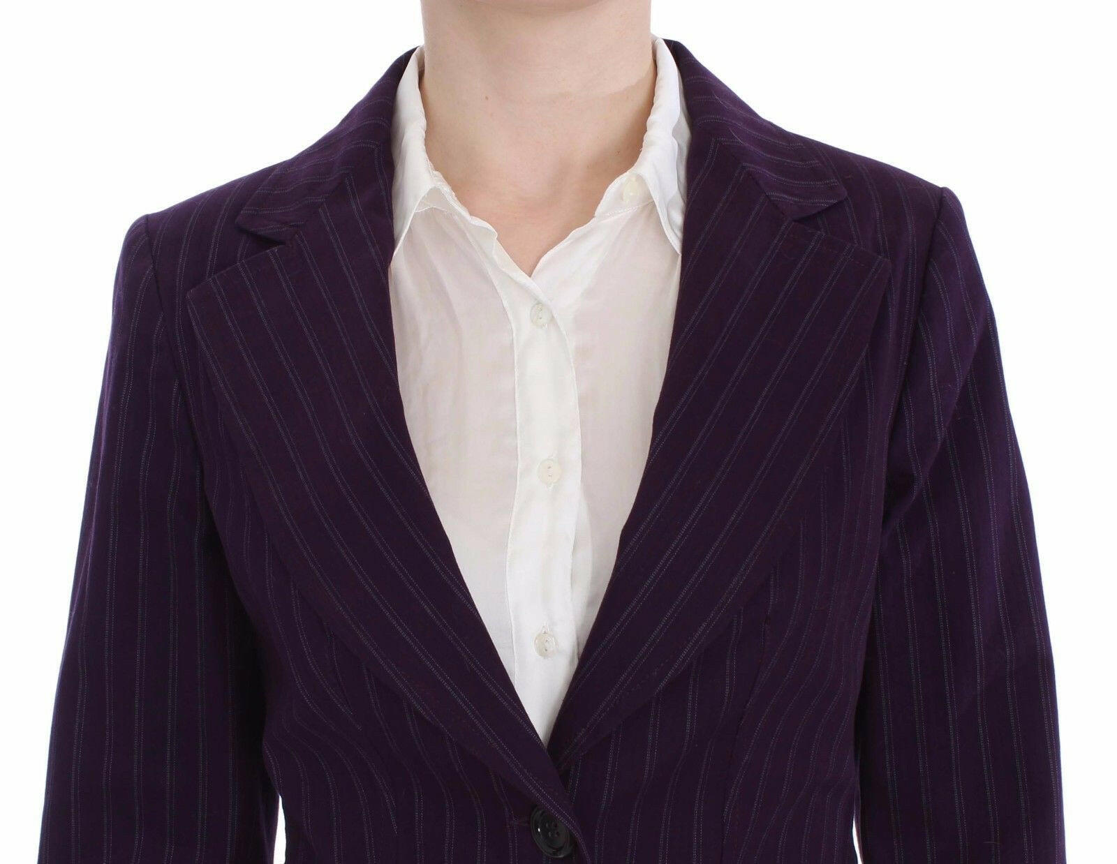 BENCIVENGA Purple Striped Stretch Coat Blazer Pants Suit -   -  BENCIVENGA.