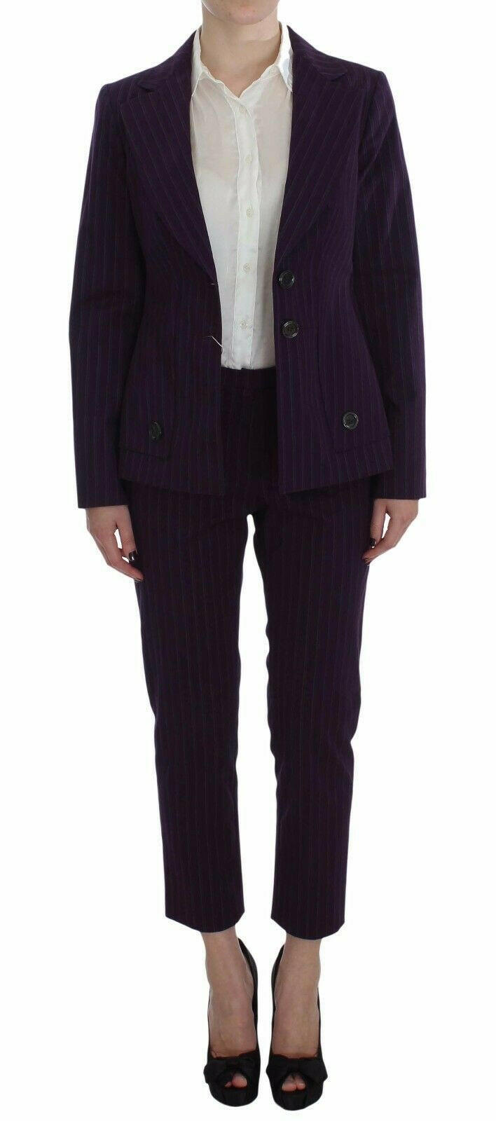 BENCIVENGA Purple Striped Stretch Coat Blazer Pants Suit -   -  BENCIVENGA.