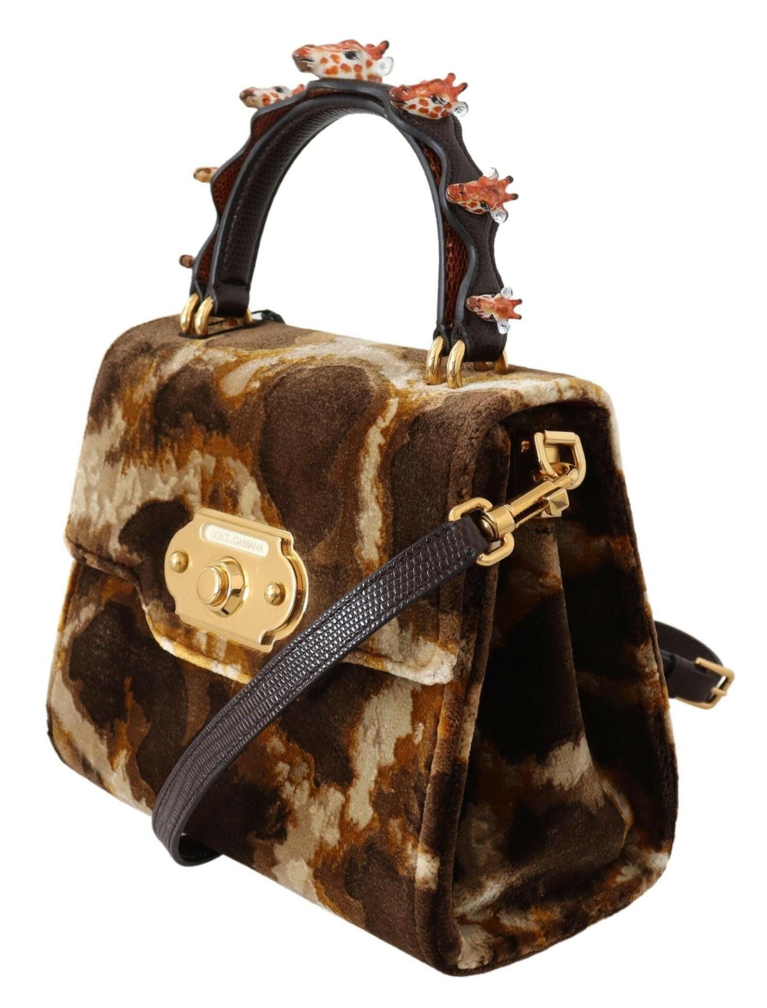Dolce & Gabbana Brown Giraffe Crossbody Purse Borse WELCOME Purse -   -  Dolce & Gabbana.