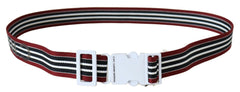 Costume National Black Red Stripe White Logo Buckle Waist Belt -   -  Costume National.