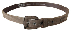 Costume National Brown Leather Logo Buckle Waist Belt -   -  Costume National.