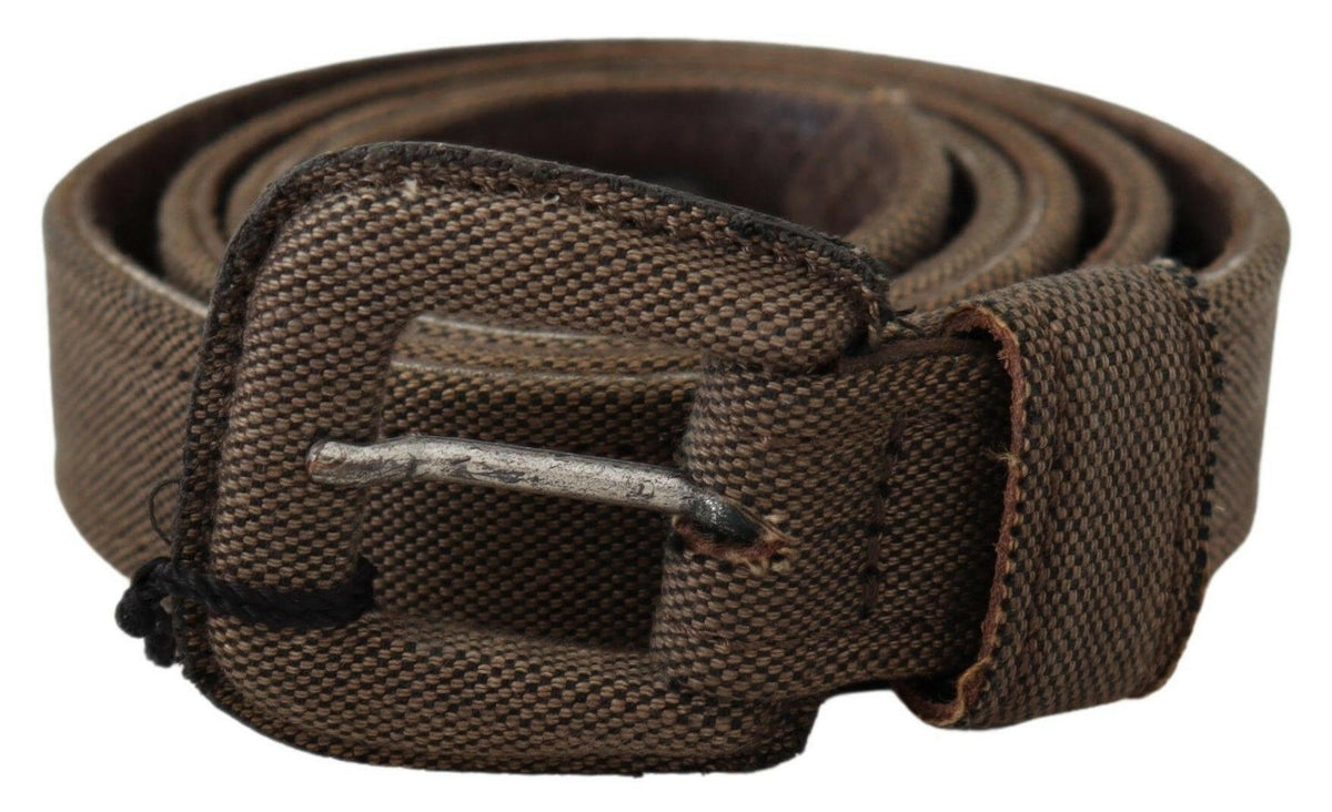Costume National Brown Leather Logo Buckle Waist Belt -   -  Costume National.